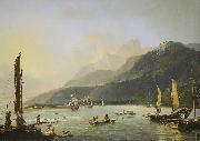 William Hodges Hodges' painting of HMS Resolution and HMS Adventure in Matavai Bay, Tahiti Sweden oil painting artist